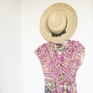 100% silk Floral Pink Summer Dress